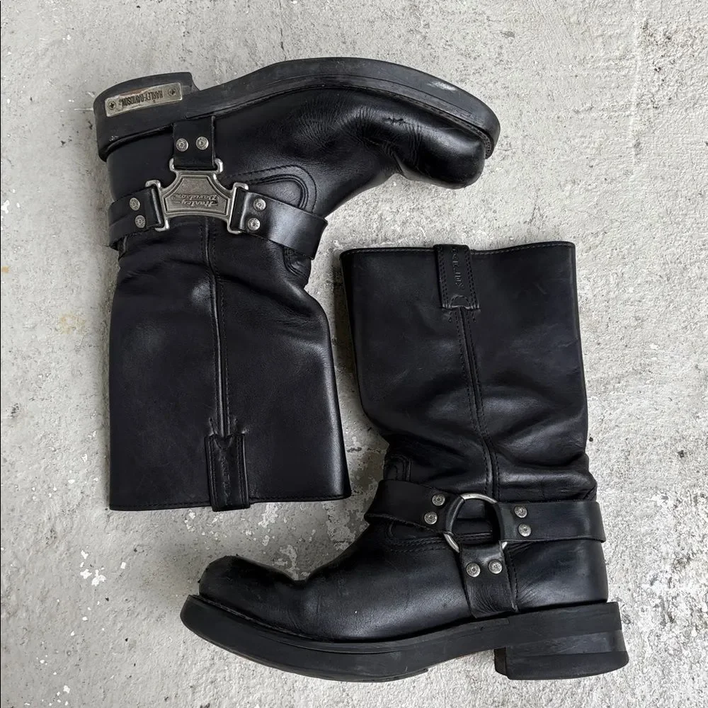 Harley Davidson, harness, mega size logo biker boot